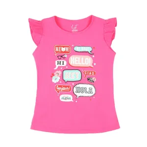 تی شرت دخترانه لینتل مدل hello کد 0056 رنگ صورتی