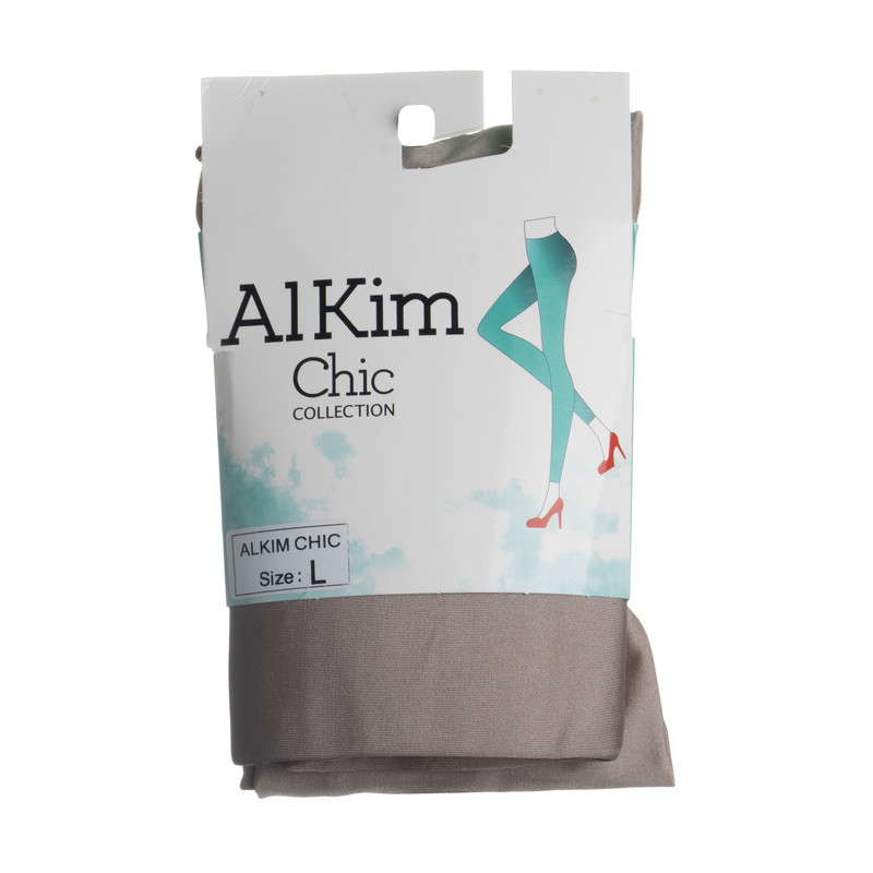 لگینگ زنانه آل کیم شیک مدل کمر پهن گنی براق رنگ طوسی