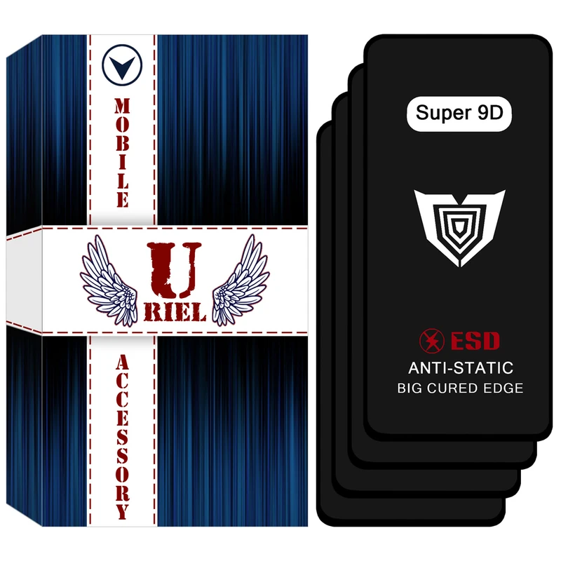 محافظ صفحه نمایش شیشه ای یوریل مدل Super 9D مناسب برای گوشی موبایل شیائومی Redmi Note 13 4G بسته چهار عددی