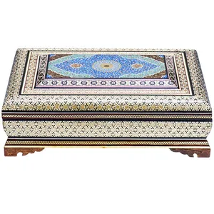 جعبه قرآن کریم خاتم اعلا اثر خادم ملت طرح تذهیب