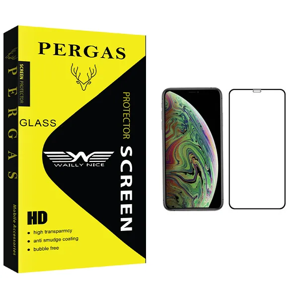 محافظ صفحه نمایش وایلی نایس مدل Pergas Glass مناسب برای گوشی موبایل اپل iPhone XS