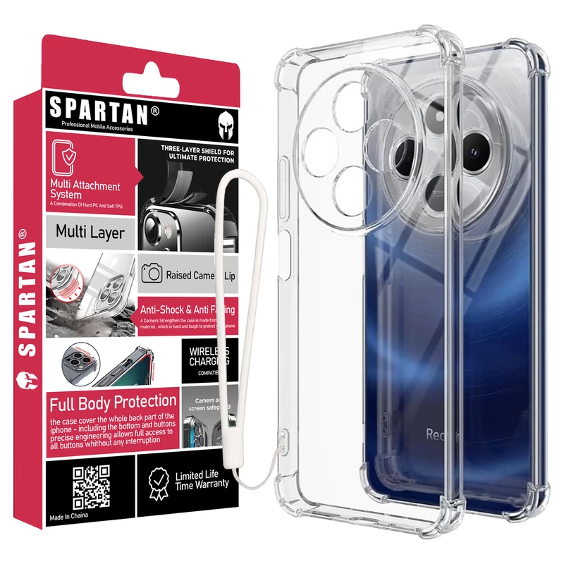 کاور اسپارتان مدل Airbag Strap مناسب برای گوشی موبایل شیائومی Redmi 14C / Poco C75 به همراه آویز