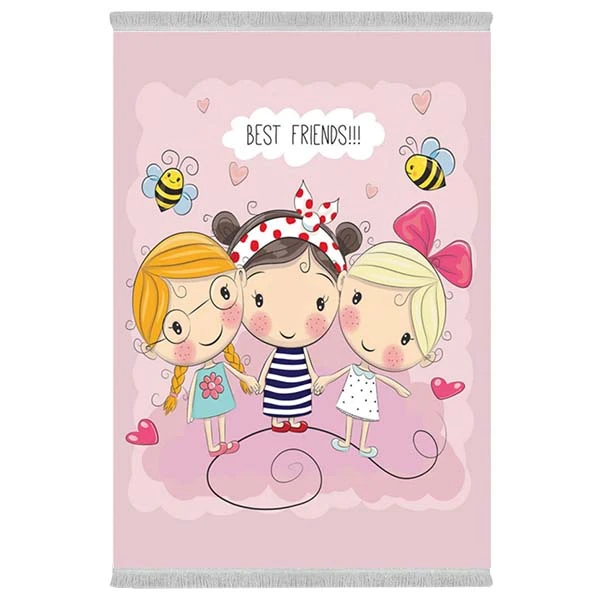 فرش پارچه‌ای دفه مدل فرشینه هازان مخمل طرح فانتزی کد 3480