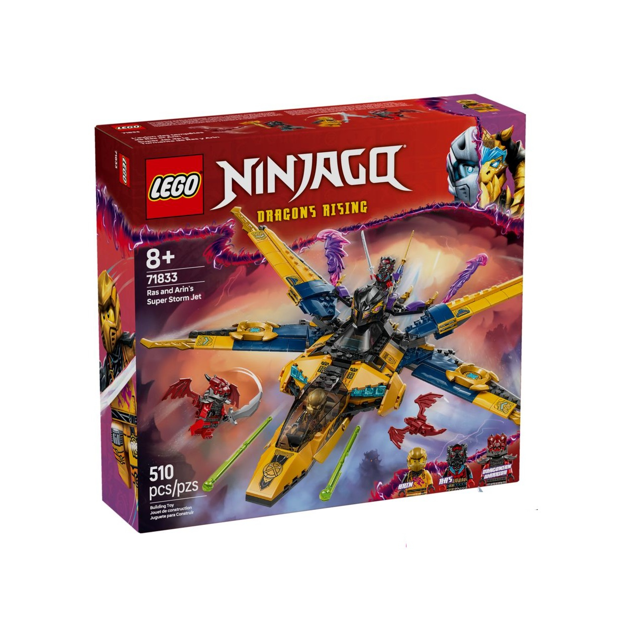 لگو 510 تکه سری Ninjago مدل Ras and Arin s Super Storm Jet کد 71833