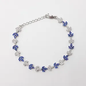 دستبند نقره زنانه مدل برگ انگور نگین دار