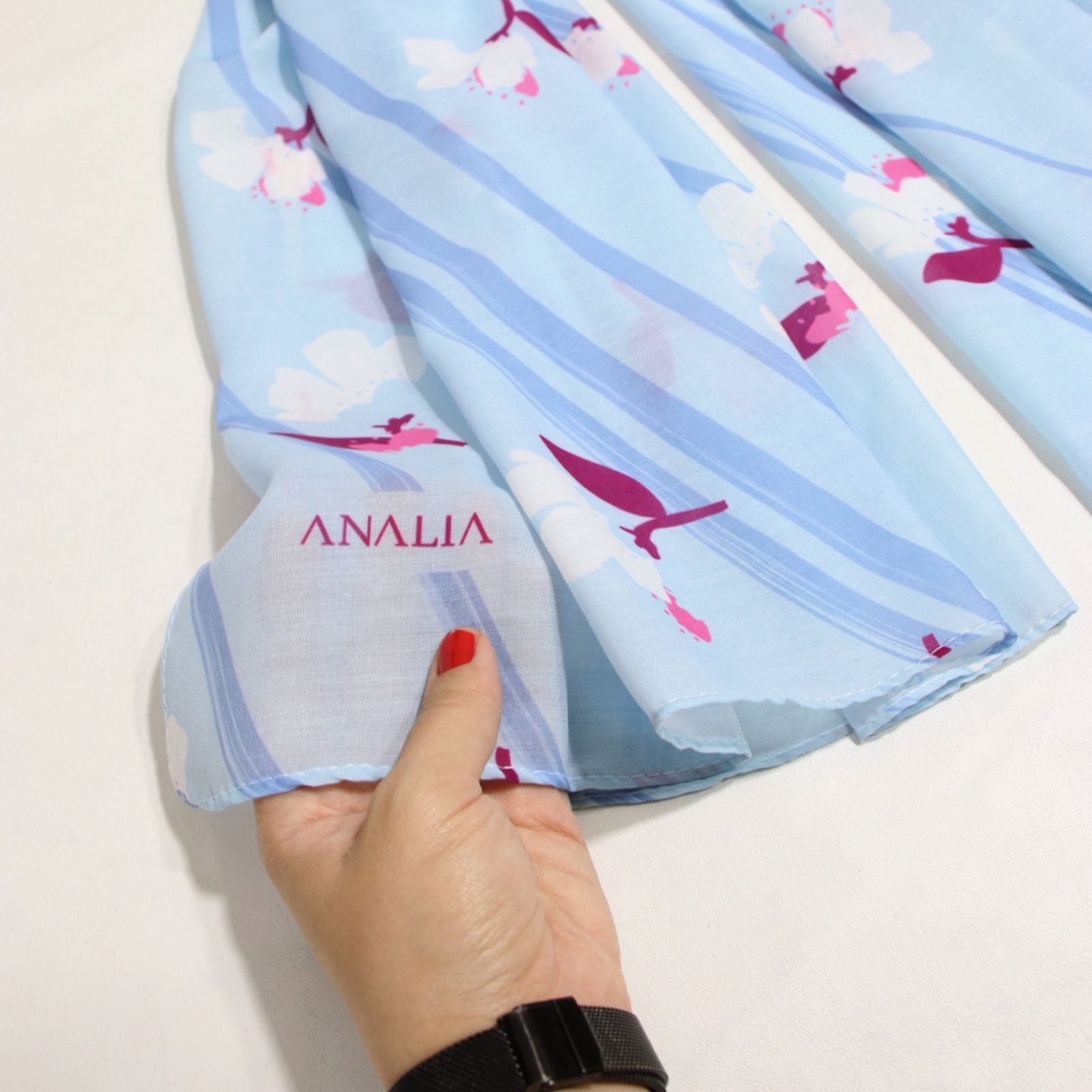 شال زنانه مدل نخی تابستانه خنک با طرح گل گلی کد ana-7086 -  - 24