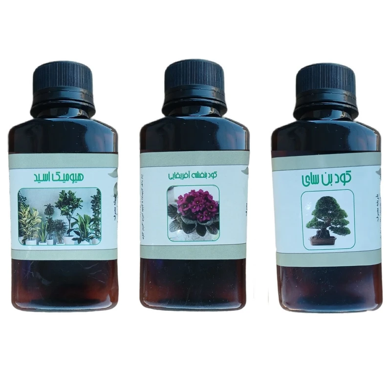 کود مایع هیومیک اسید و بن سای و بنفشه آفریقایی مدل life drop حجم 110 میلی لیتر بسته 3 عددی