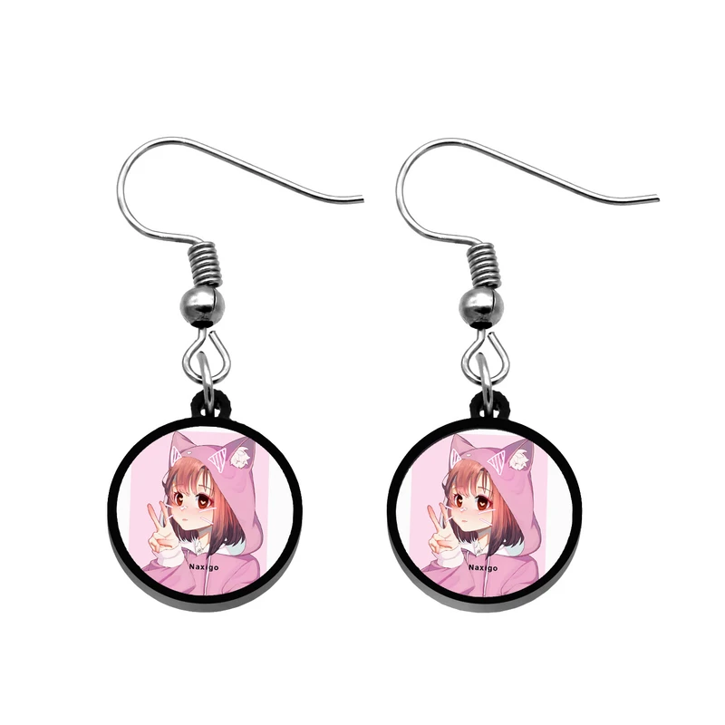 گوشواره زنانه ناکسیگو مدل شب تاب طرح دختر گربه ای کد ES8440