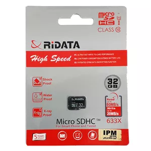 کارت حافظه micro sd hc ری دیتا مدل 633x کلاس 10 استاندارد TUSDH16GBU1 سرعت 80mb  ظرفیت 32 گیگابایت