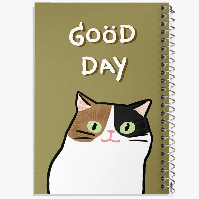 دفتر ژورنال نویسی 50 برگ خندالو مدل نقطه ای طرح گربه (Cat) کد N907