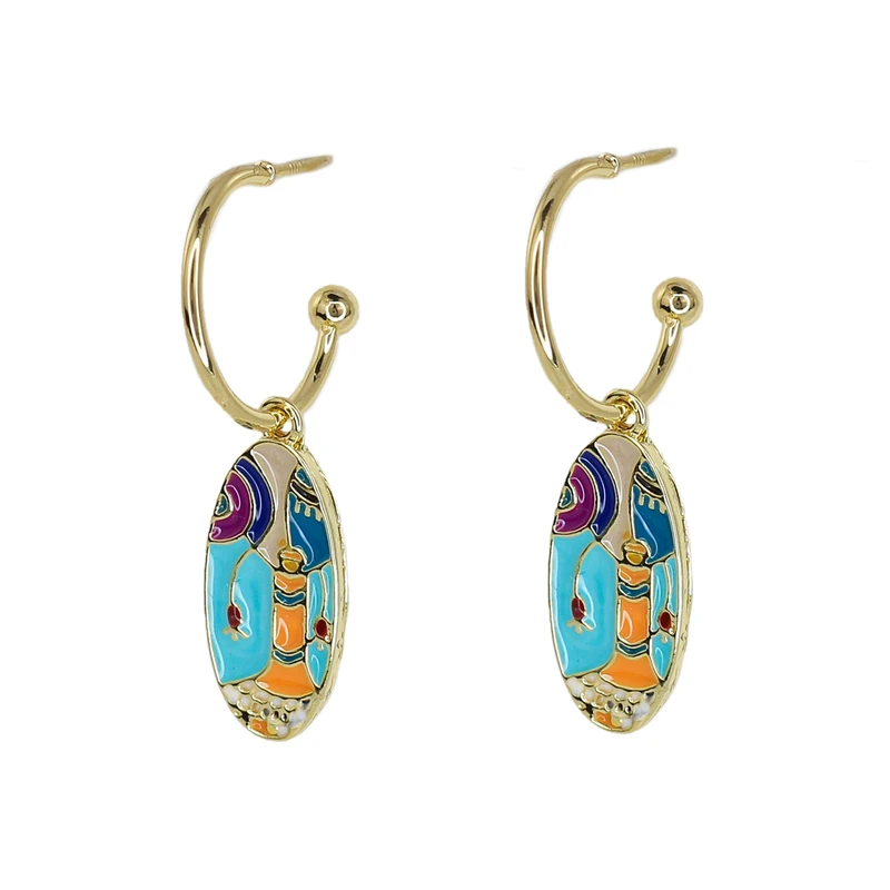 گوشواره میخی زنانه زودیکا مدل میناکاری کد AAC1116