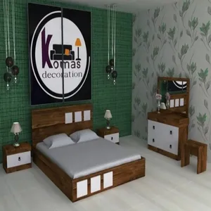 تخت خواب دونفره مدل اسپرت سایز 200×160 سانتی متر به همراه میزآرایش و صندلی و پاتختی