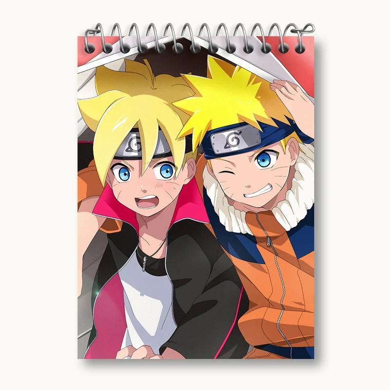 دفتر یادداشت 50 برگ خندالو مدل ناروتو و بوروتو انیمه ناروتو Naruto کد 11266