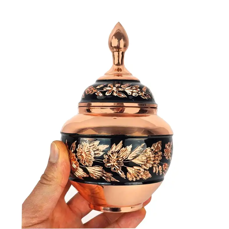 قندان مسی مدل الماس تراش سیبی کد A11