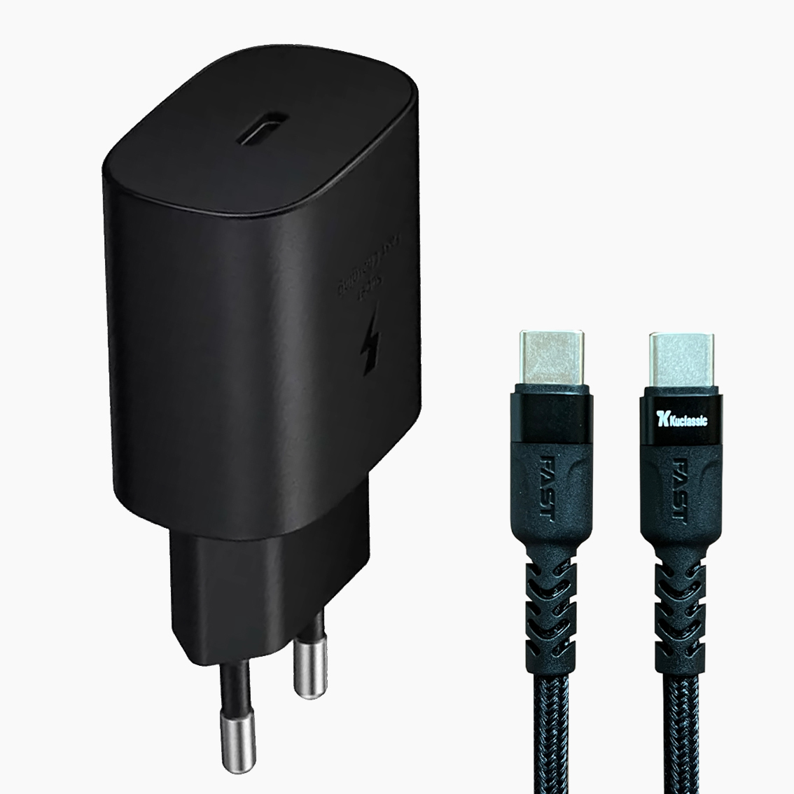 شارژر دیواری 25 وات کوکلاسیک مدل Galaxy-A54 همراه کابل تبدیل USB-C