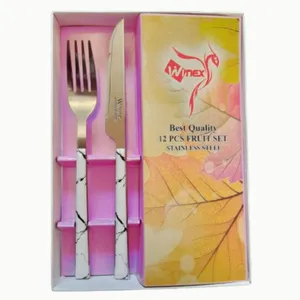 سرویس کارد و چنگال میوه خوری 12 پارچه وینکس مدل ماربل کد M22