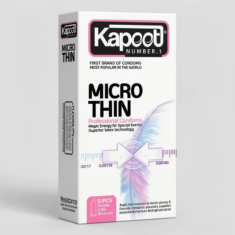 کاندوم کلاسیک کاپوت مدل MICRO THIN بسته 12 عددی به همراه کاندوم کلاسیک کاپوت مدل 0.03 بسته 10 عددی