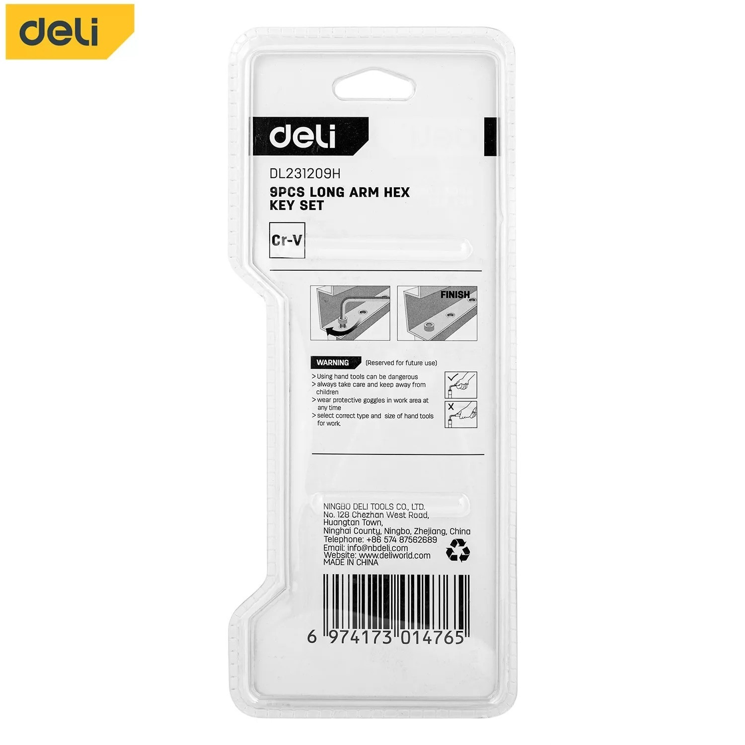 آچار آلن دلی مدل DL231209H بسته 9 عددی