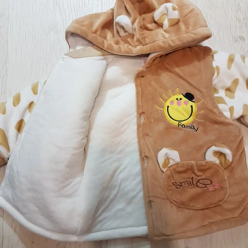 ست کاپشن و شلوار نوزادی طرح خورشید مدل ASH417