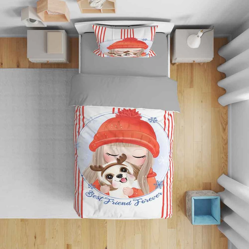 سرویس روتختی نوپه هوم مدل دختر کد T6040 تک نفره 5 تکه