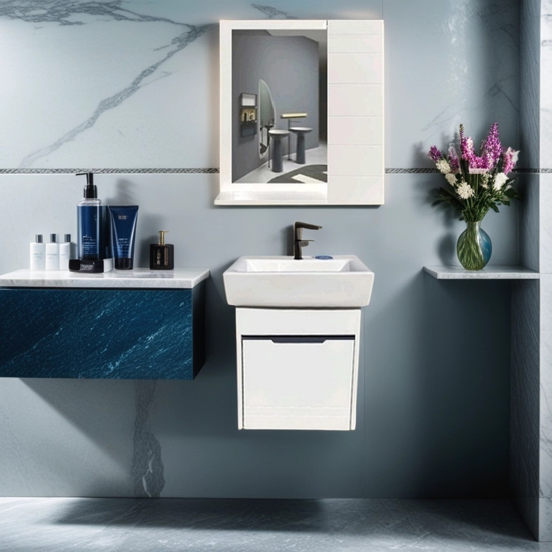 ست کابینت و روشویی مدل آیلا 40 به همراه آینه باکس