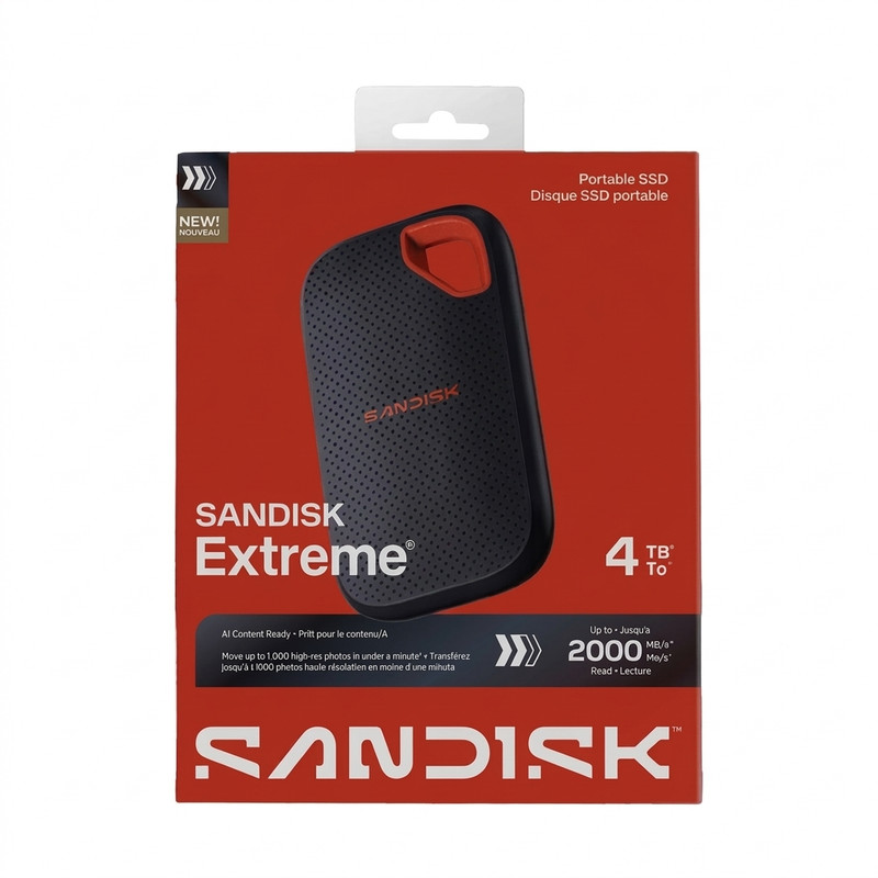 اس اس دی اکسترنال سن دیسک مدل Extreme E70 ظرفیت 4 ترابایت با رابط USB 3.2 Gen2