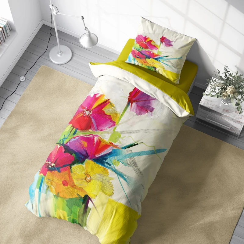 سرویس خواب 1 نفر 4 تکه مدل  گل مخمل کد 115