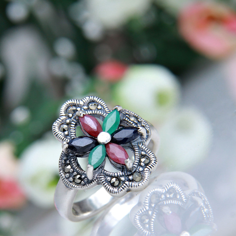 انگشتر نقره زنانه بازرگانی میلادی کد AW_382