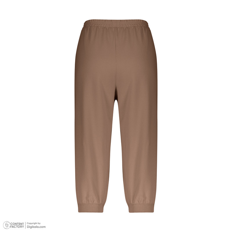 ست کراپ تی شرت آستین کوتاه و شلوارک زنانه ناربن مدل 15211066 رنگ قهوه ای