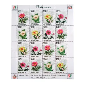 تمبر یادگاری مدل گل کد T112 مجموعه 16 عددی