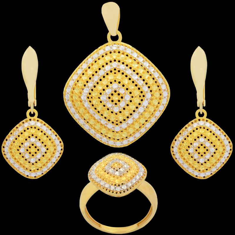 نیم ست طلا 18 عیار زنانه طلای مستجابی مدل آوا تراش کد 675