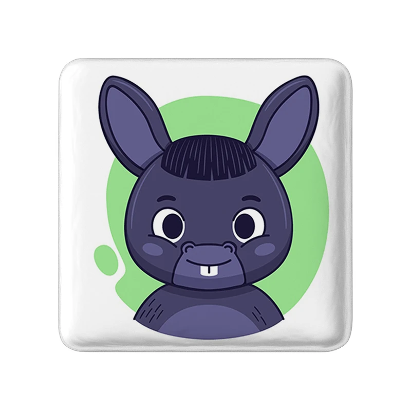 مگنت خندالو طرح الاغ حیوانات بامزه مدل مربعی کد 37149