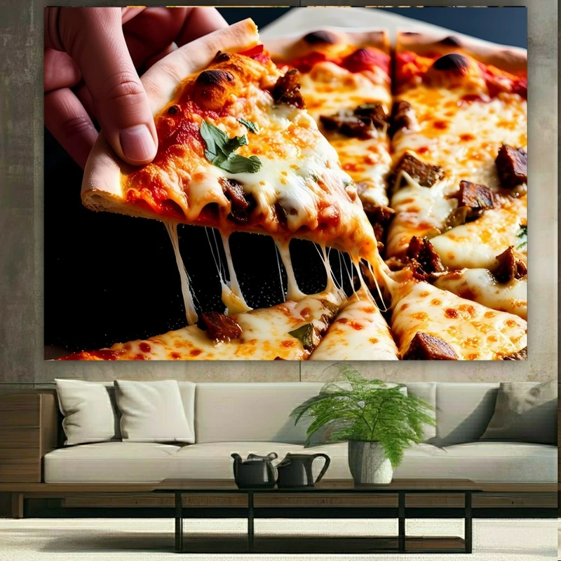 پوستر طرح مخمل فست فود مدل پیتزا پنیری کد N281