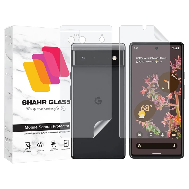 محافظ صفحه نمایش شهر گلس مدل MTNANFBSH مناسب برای گوشی موبایل گوگل Pixel 6 به همراه محافظ پشت گوشی