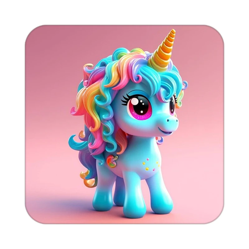 زیر لیوانی کاکتی طرح اسب تک شاخ و یونیکورن مدل mp29094