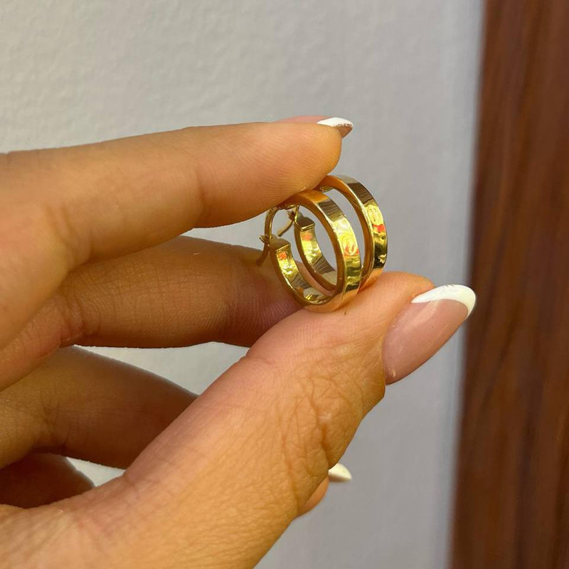 گوشواره حلقه ای طلا 18 عیار زنانه الی گالری مدل لاو کارتیه - 3