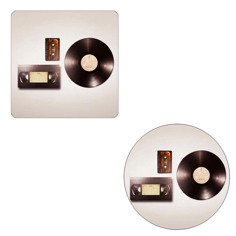 مگنت طرح صفحه گرامافون،نوار کاست،نوار VHS کد NIM3086 به همراه زیر لیوانی