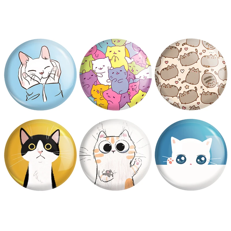 مگنت خندالو طرح گربه Cat کد 1443A مجموعه 6 عددی