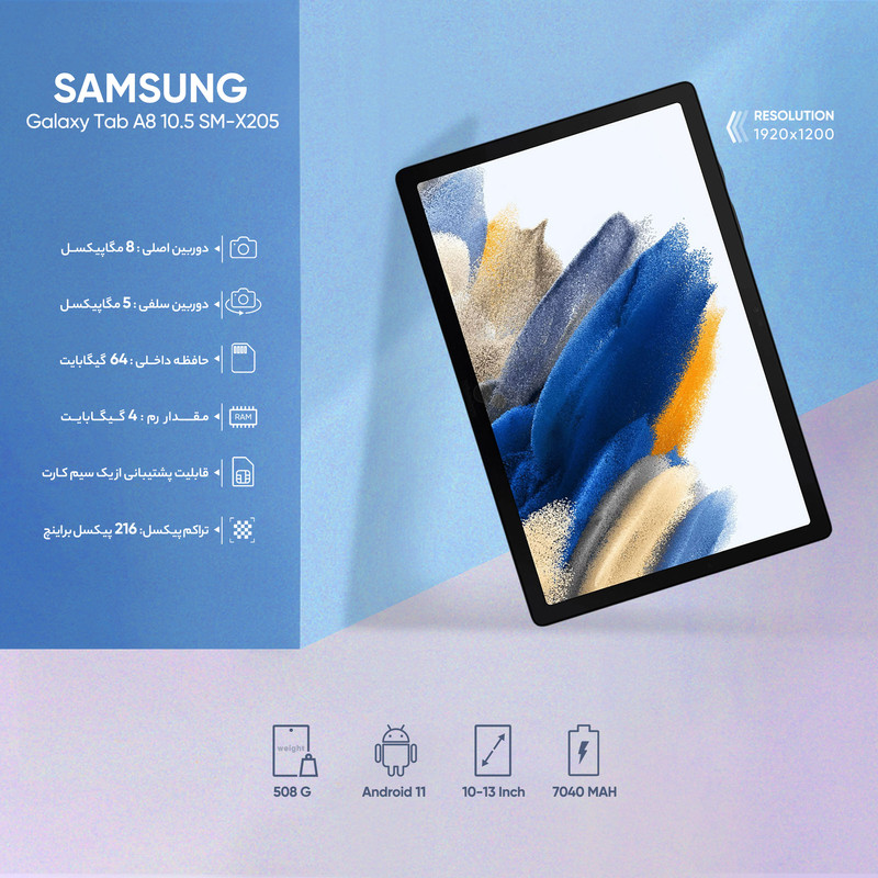 Samsung Galaxy Tab A8 + Etui Noir Offert - GRAND ECRAN 10,5 Pouces - RAM 4/  64go - GARANTIE 24 MOIS - Silver - Prix pas cher