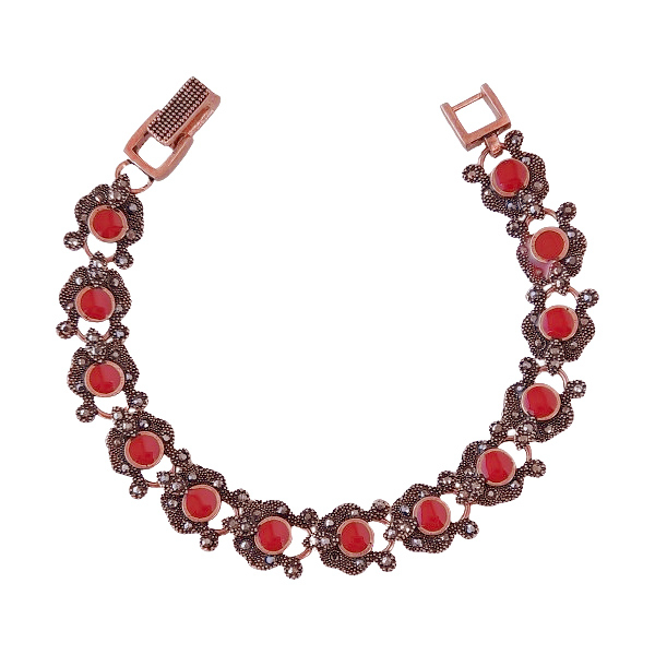 دستبند دست‌ساز زنانه مسی مدل گل کد JW508.2