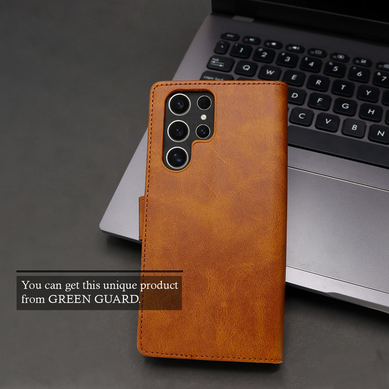 کیف کلاسوری گرین گارد مدل چرمی مگنتی کد Brown-GB01 مناسب برای گوشی موبایل شیائومی Poco X3 / X3 Pro / X3 NFC