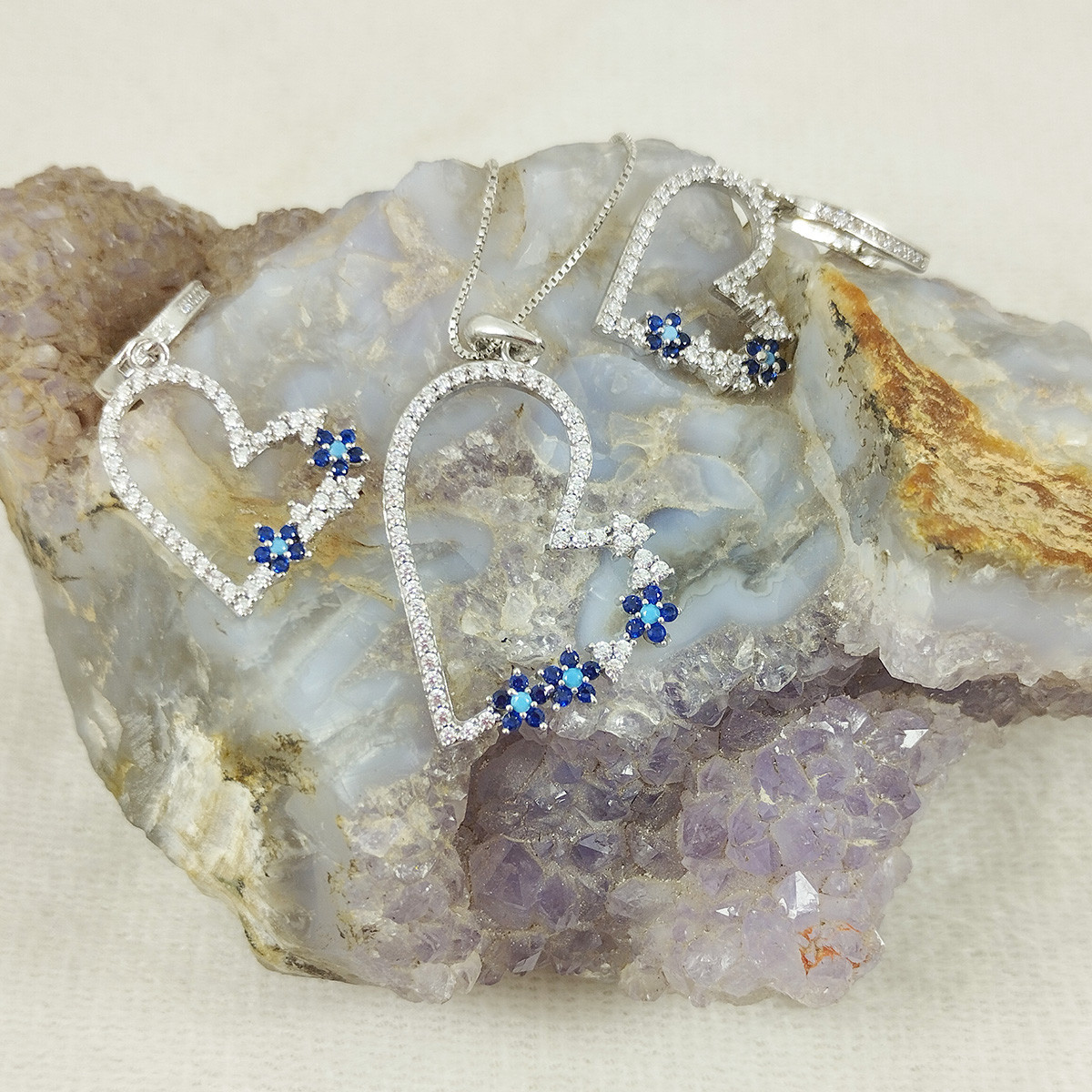 نیم ست نقره زنانه سلین کالا مدل قلب  کد 2-9