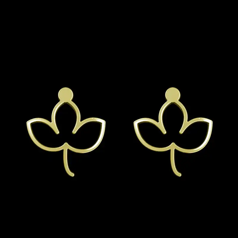 گوشواره طلا 18 عیار زنانه مدوپد مدل برگ کد GA1-16032