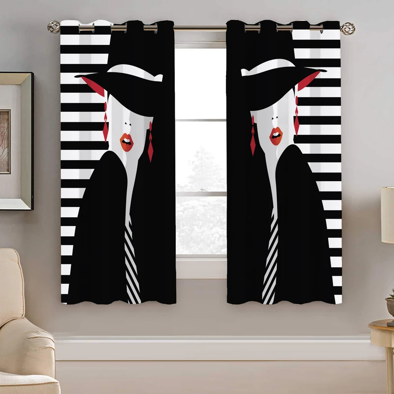 پرده نیروانا طرح چهره دخترونه مدل مخمل کد 4370 سایز 140×200 سانتی متر