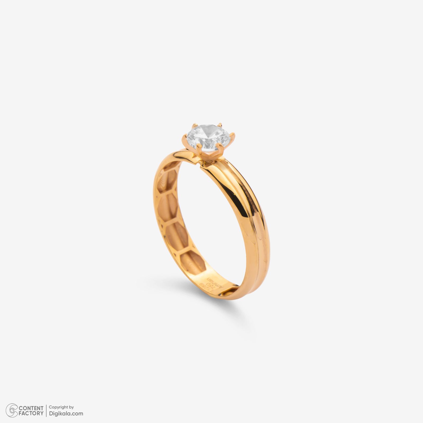 انگشتر طلا 18 عیار زنانه گلدم مدل R347022 سایز 58 -  - 3