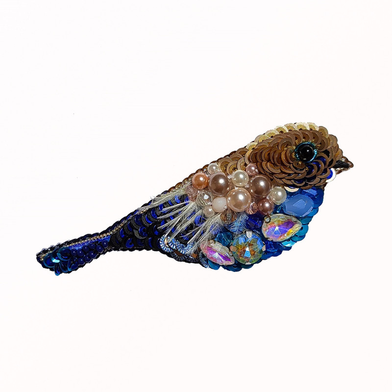 گل سینه دست ساز زنانه مدل پرنده درنا