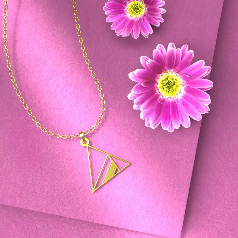 گردنبند طلا 18 عیار زنانه مدوپد مدل مثلث کد F2-1-1003