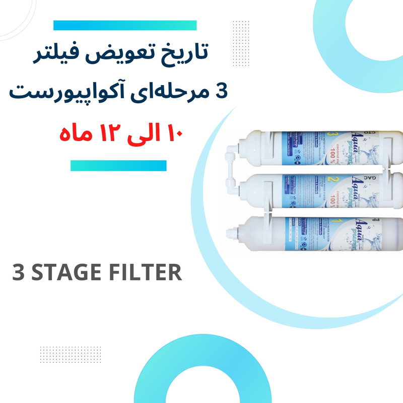 فیلتر تصفیه کننده آب آکوا پیورست شریعتی مدل گیاهی Z 300 NEW مجموعه 3 عددی