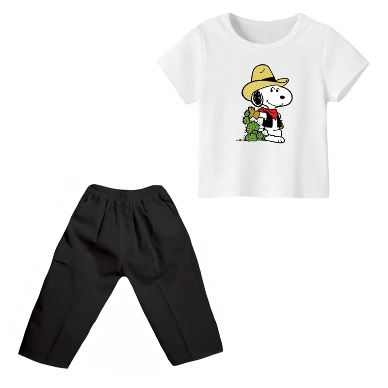 ست تی شرت و شلوارک پسرانه مدل اسنوپی کد ۷۸