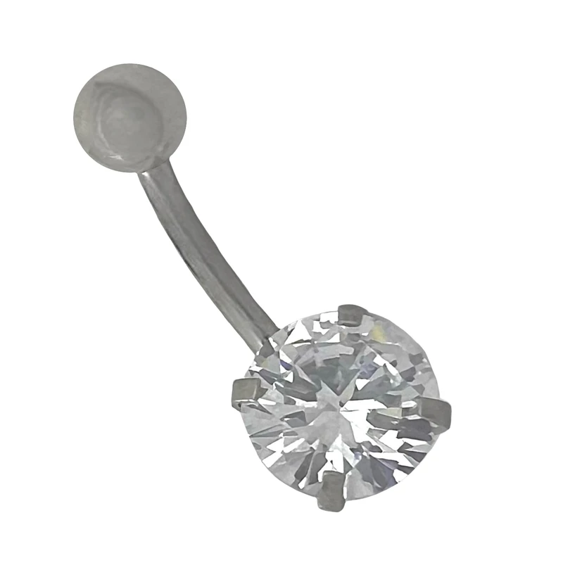 پیرسینگ ناف زنانه مدل تک نگین کد P4623 n